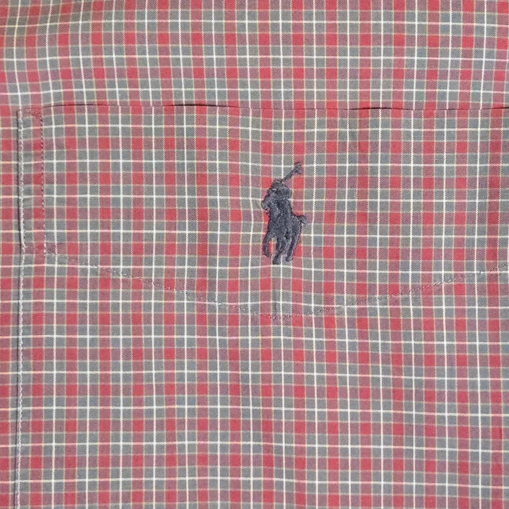 Polo Ralph Lauren Mens Bartlett XL Dark Red Plaid Long Sleeve Pony Logo